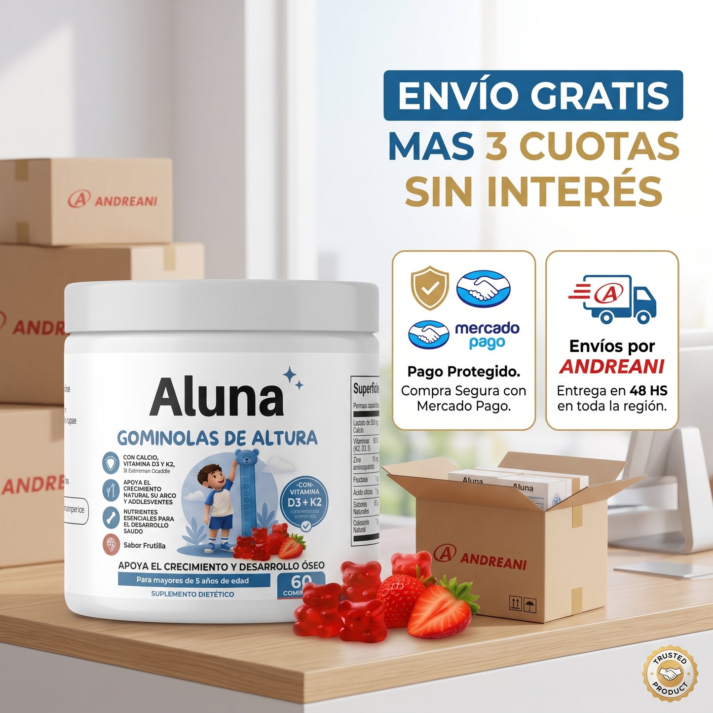 Aluna® Crecimiento Óseo Natural.