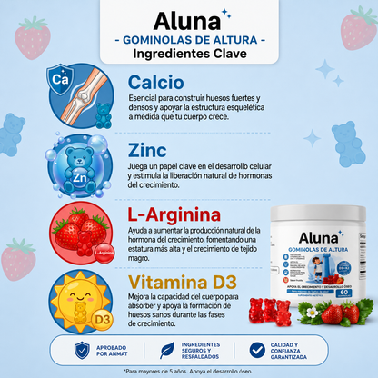 Aluna® Crecimiento Óseo Natural.